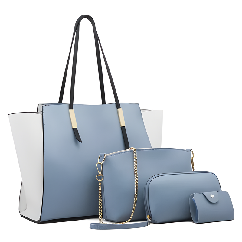 Luxe4 Women's 4-Piece PU Vegan Leather Bag Set - SIMYS