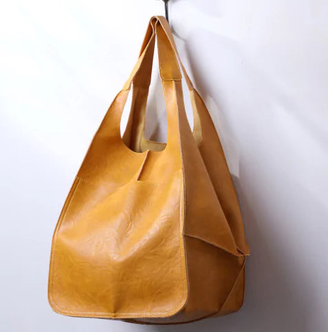 Retro Luxury Shoulder Bag: Casual PU Leather Tote - SIMYS