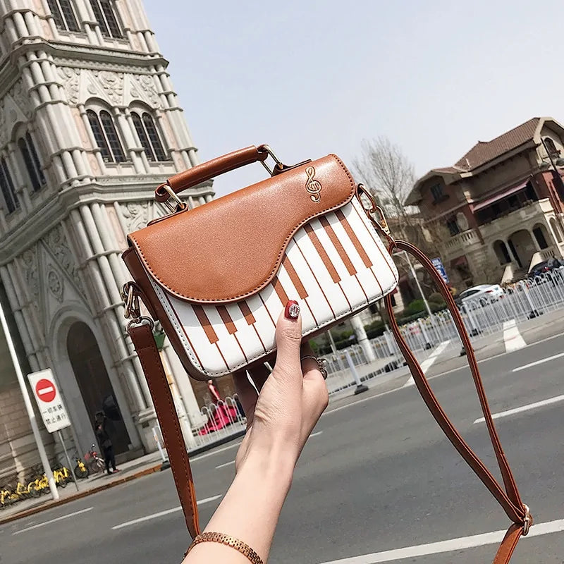 Bag Piano Pattern Leather Shoulder Bag