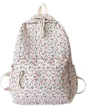 Floral White School Backpack - SIMYS