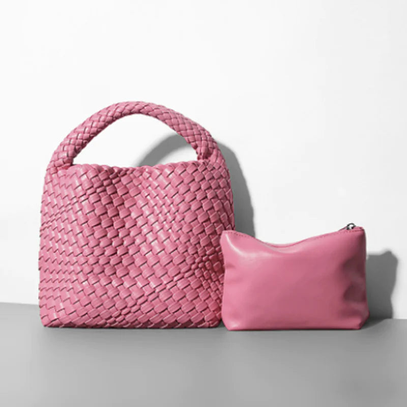 Hand-woven Bucket Soft Leather Bag for Women - SIMYS