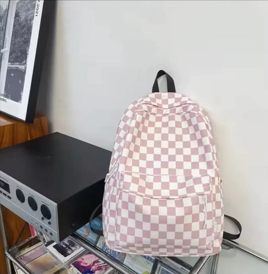 Checkered Colour School Backpack - SIMYS