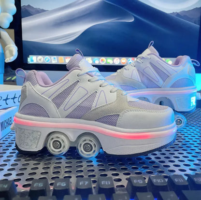 LED Atmosphere Four-Wheel Skating Shoes