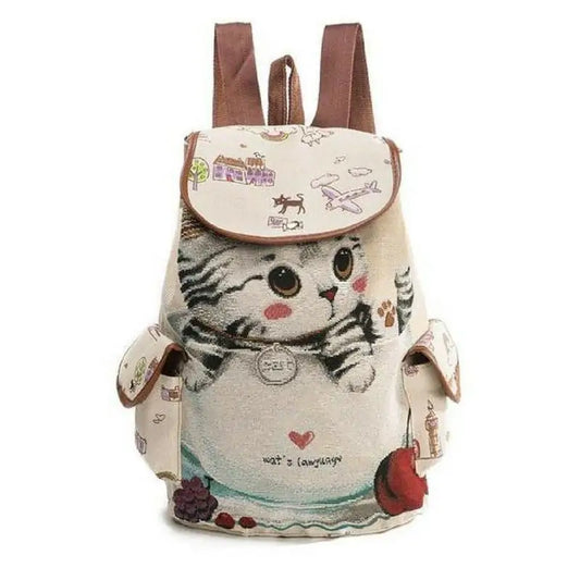 Lovely Cat Drawstring Backpack - SIMYS