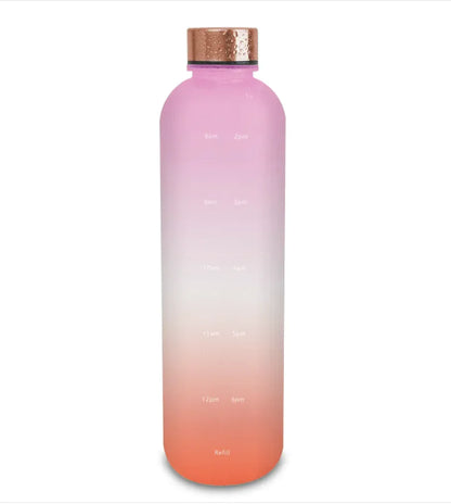 Frosted Gradient Plastic Sports Water Bottle with Handle