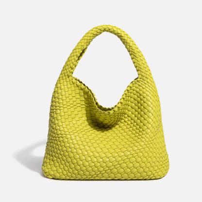 Hand-woven Bucket Soft Leather Bag for Women