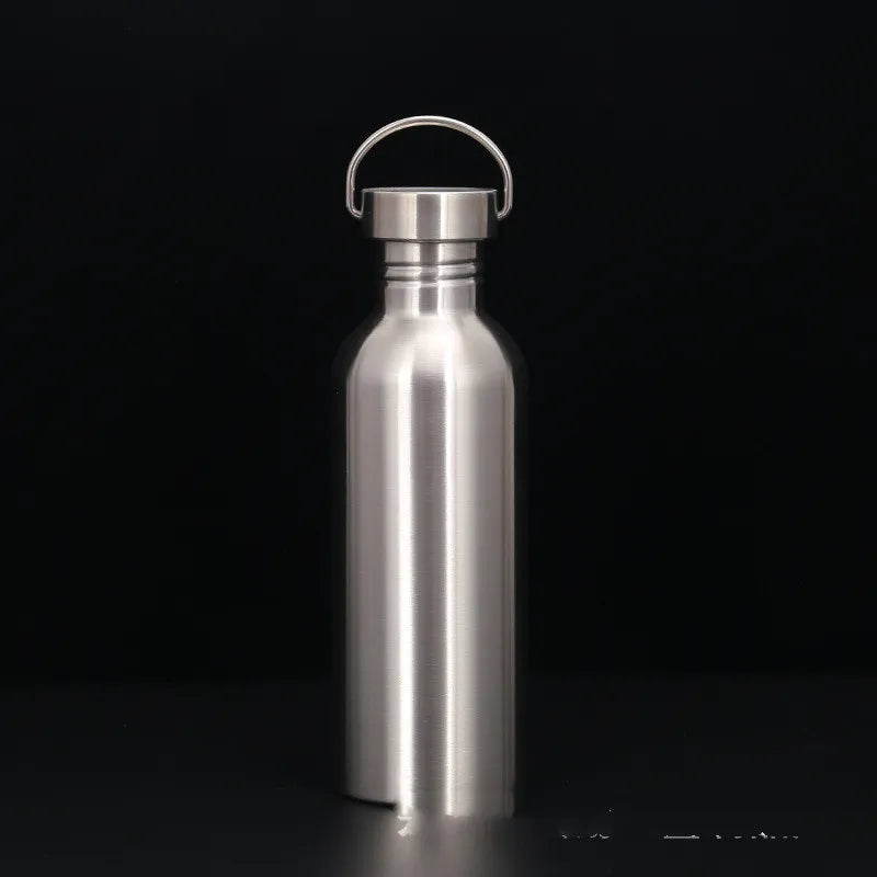 Single Layer Hip Flask With Large Muth Steel Lid Sports Bottle Outdoor Riding Portable Cup