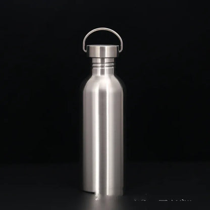 Single Layer Hip Flask With Large Muth Steel Lid Sports Bottle Outdoor Riding Portable Cup