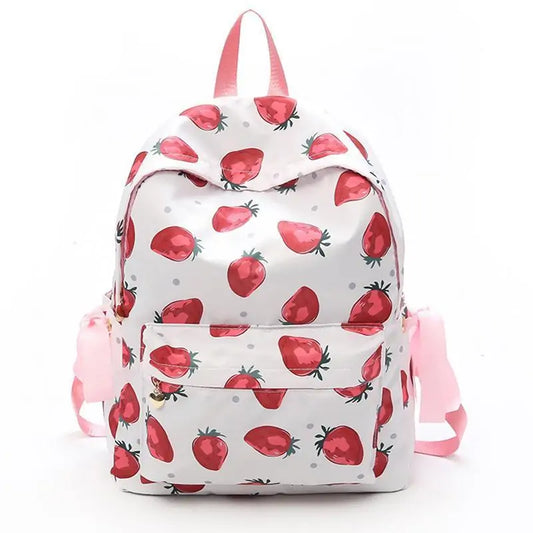 Fresh Style Strawberry Print Backpack - SIMYS