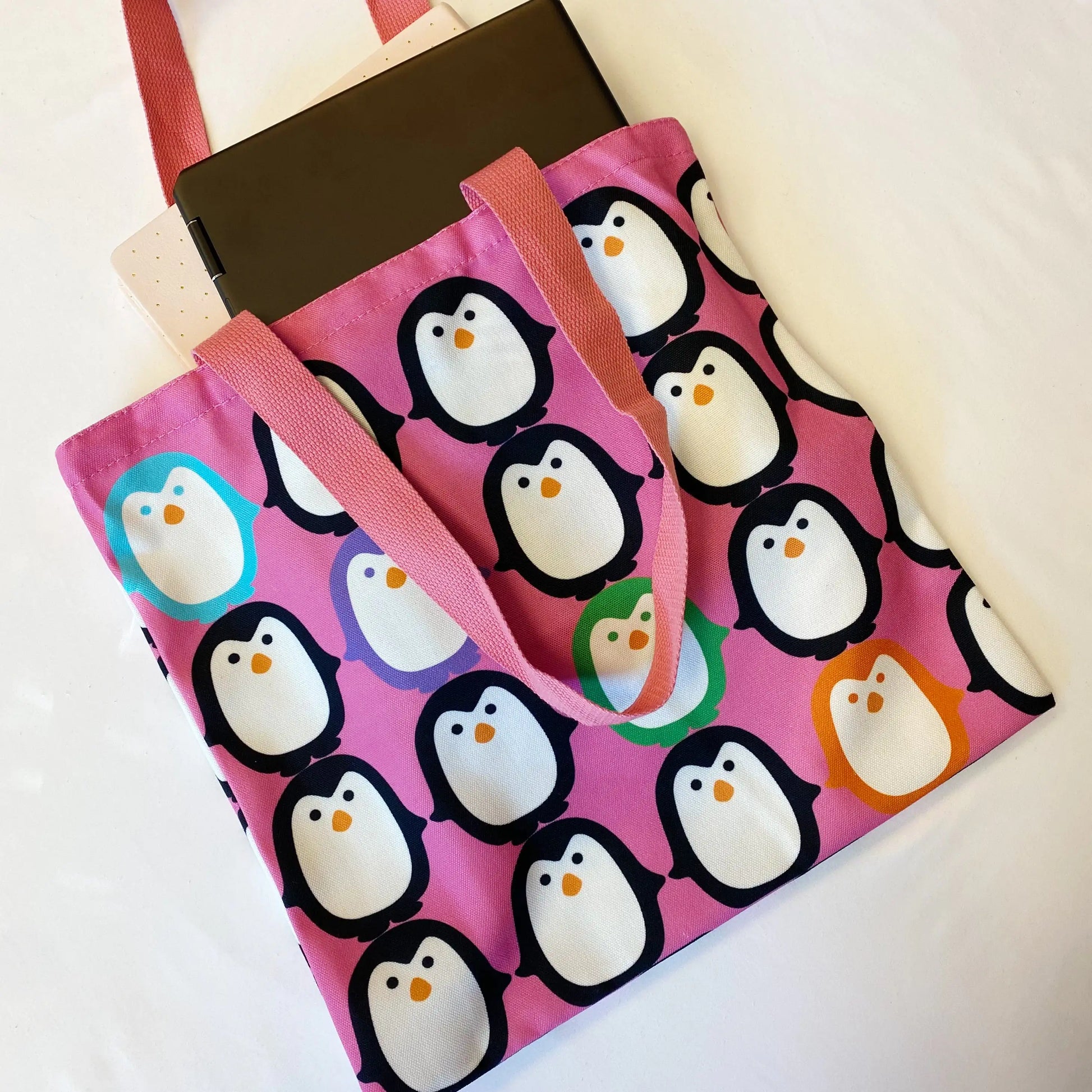 Let’s Hold Hands Penguin Canvas Tote - SIMYS