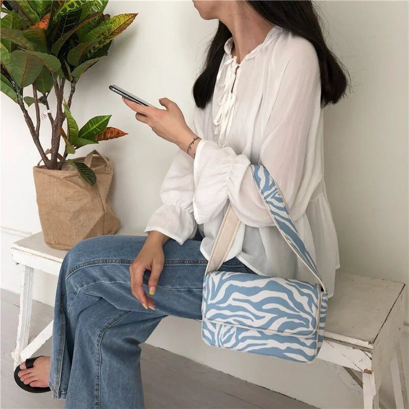 Zebra Pattern Shoulder Bag