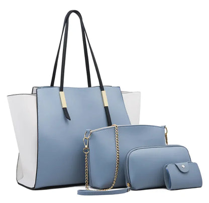 Luxe4 Women's 4-Piece PU Vegan Leather Bag Set - SIMYS