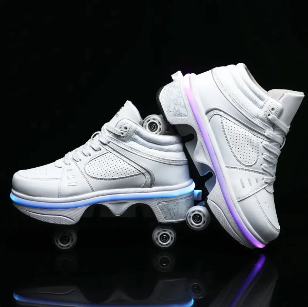 LED Atmosphere Four-Wheel Skating Shoes