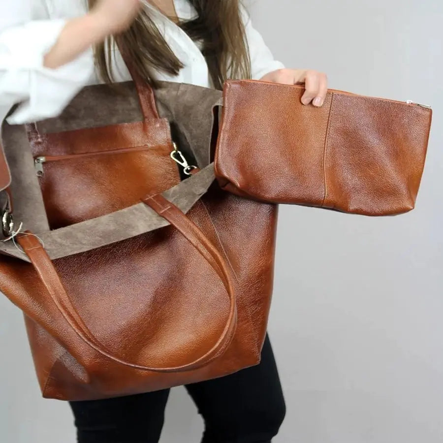 Leather Hand Tote Bags - SIMYS