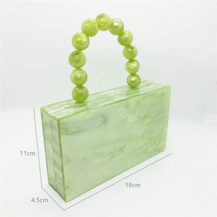 Green Acrylic Beaded Handbag