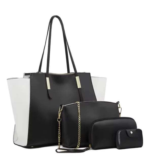 Luxe4 Women's 4-Piece PU Vegan Leather Bag Set - SIMYS