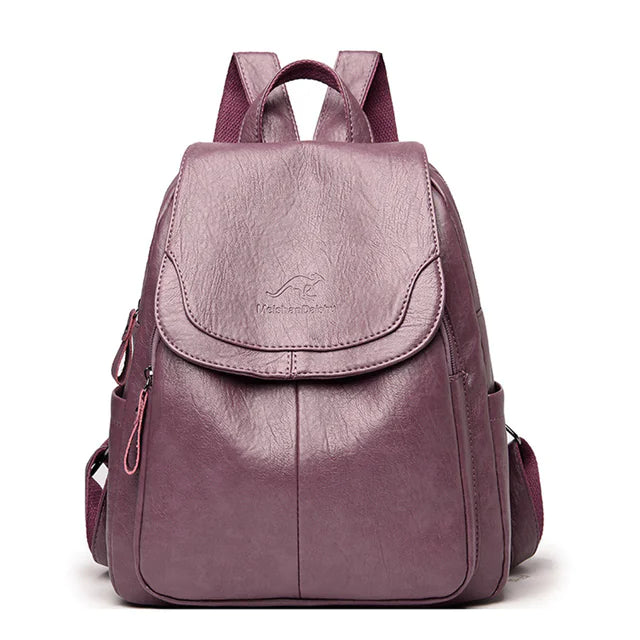 Women's Vintage Leather Backpack - Aussie - SIMYS