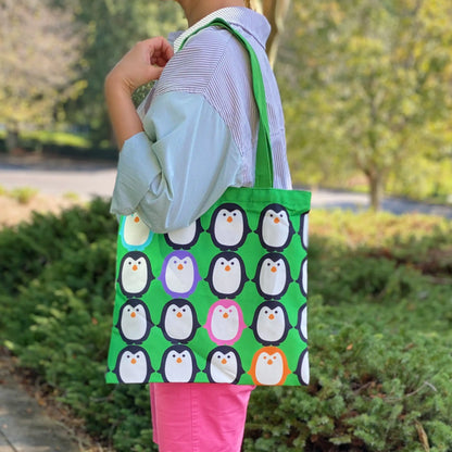 Let’s Hold Hands Penguin Canvas Tote - SIMYS