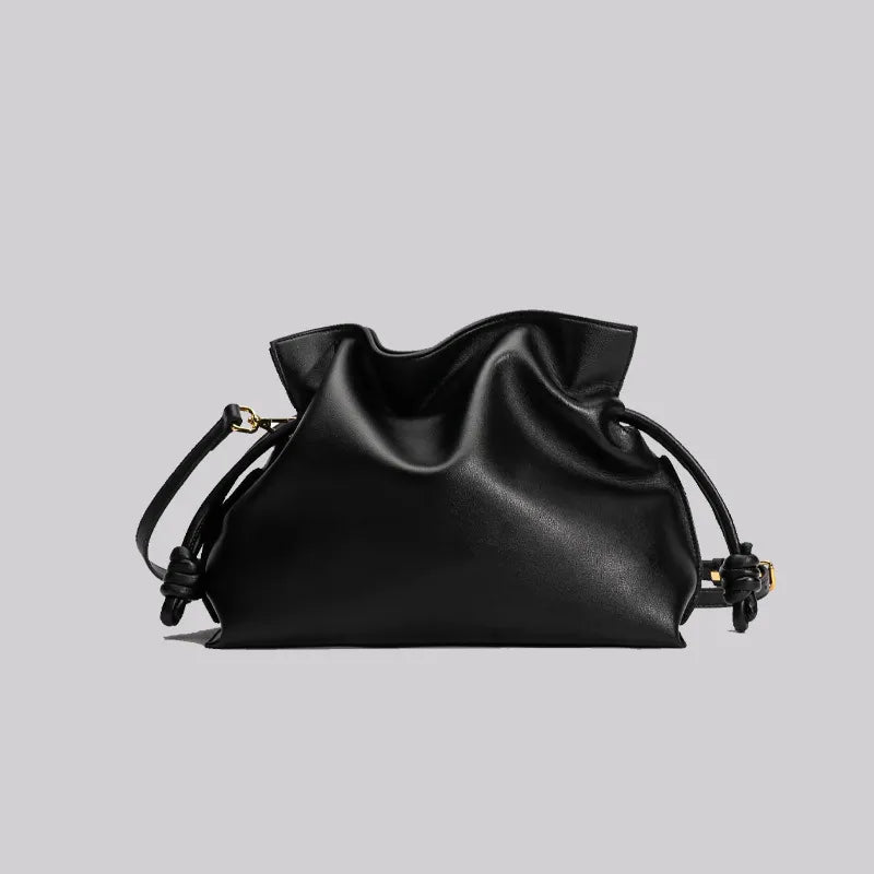 Women Fashion Pleated Cowhide Bag - SIMYS