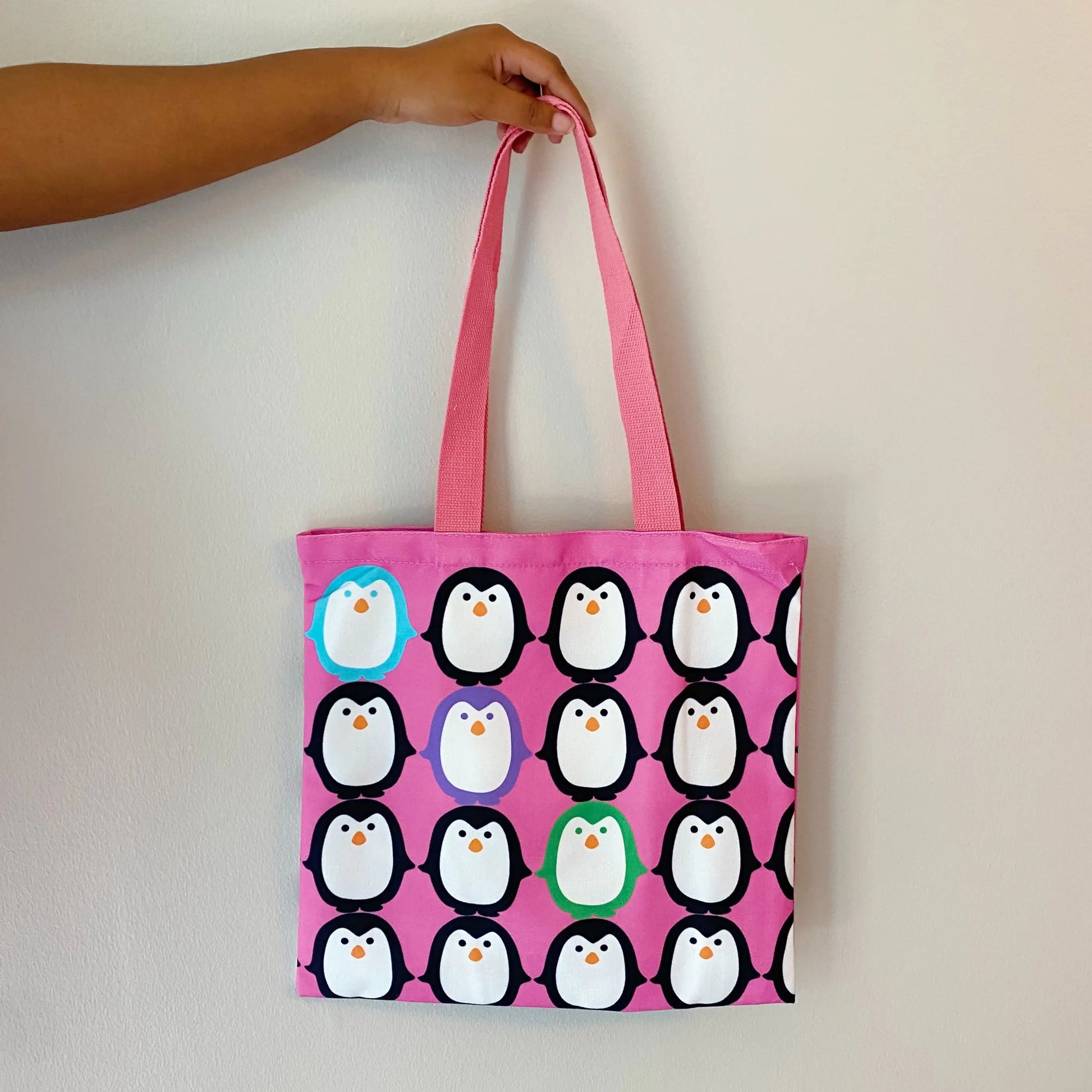 Let’s Hold Hands Penguin Canvas Tote - SIMYS