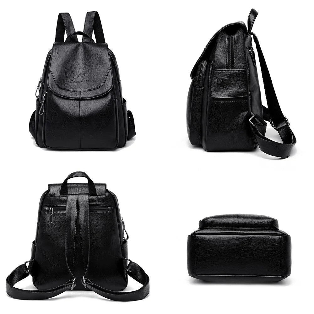 Women's Vintage Leather Backpack - Aussie - SIMYS