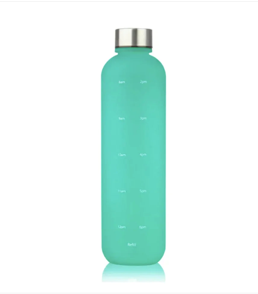 Frosted Gradient Plastic Sports Water Bottle with Handle