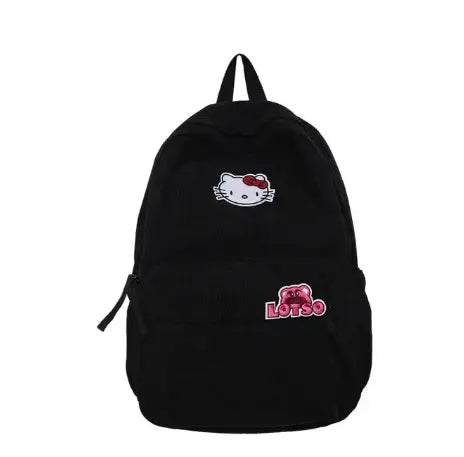 Sanrio Hello Kitty New Corduroy Vintage Backpack - SIMYS