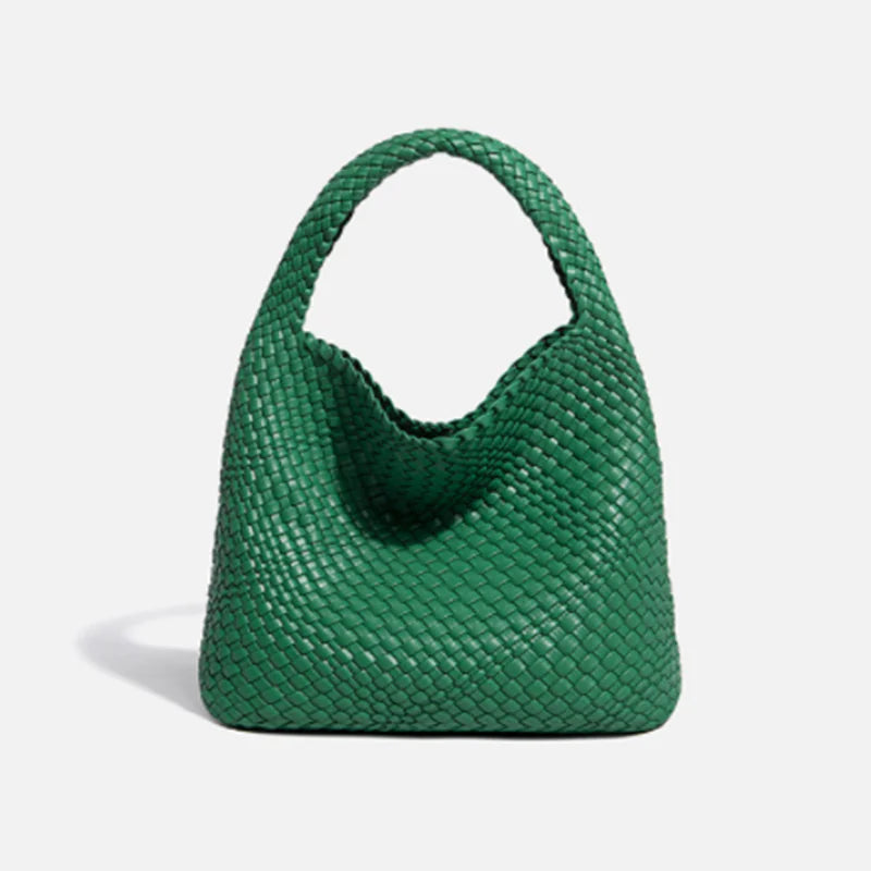 Hand-woven Bucket Soft Leather Bag for Women - SIMYS