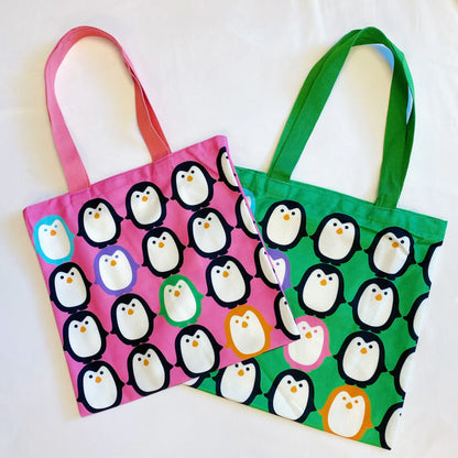 Let’s Hold Hands Penguin Canvas Tote - SIMYS