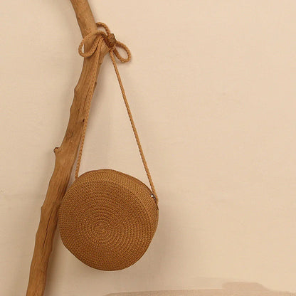 Solid Color Straw Bag - SIMYS