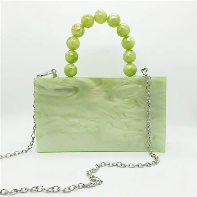 Green Acrylic Beaded Handbag