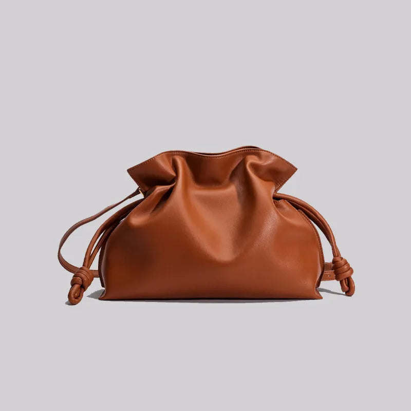 Women Fashion Pleated Cowhide Bag - SIMYS