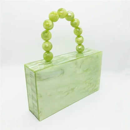 Green Acrylic Beaded Handbag